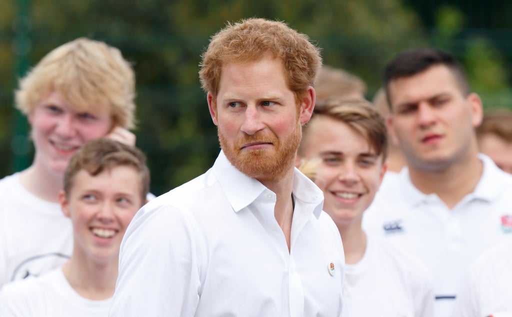 Prince Harry made this hilarious face at a June rugby match in Stockport, UK.