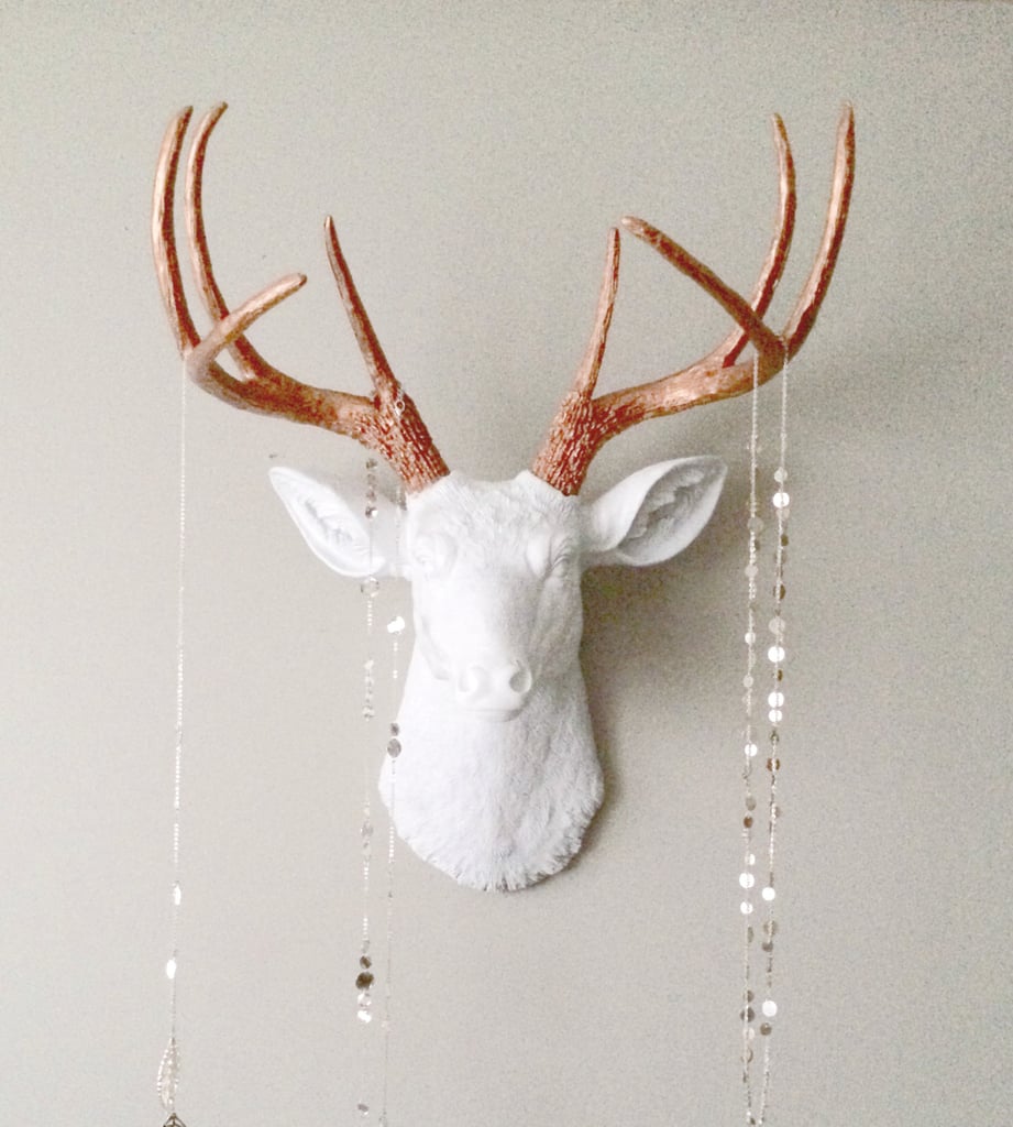 White and Copper Rose Gold Faux Deer Head ($99)