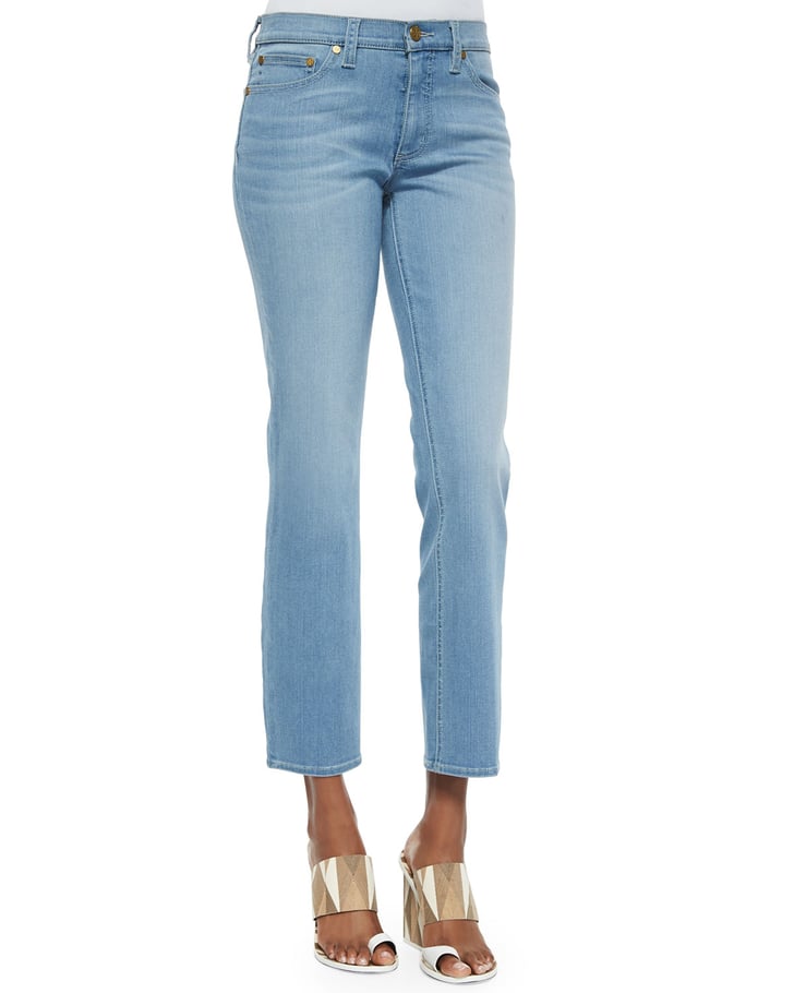 Tory Burch Cropped Straight-Leg Jeans ($195) | Kendall Jenner Wearing ...