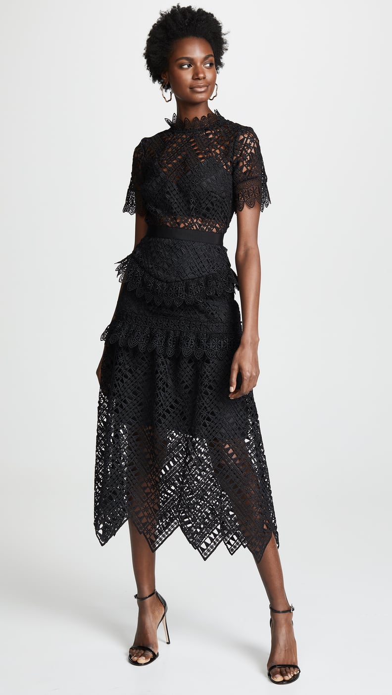 Self-Portrait Abstract Triangle Lace Dress