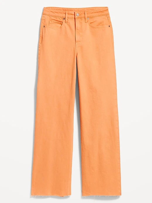 Extra High-Waisted Pop-Color Wide-Leg Jeans