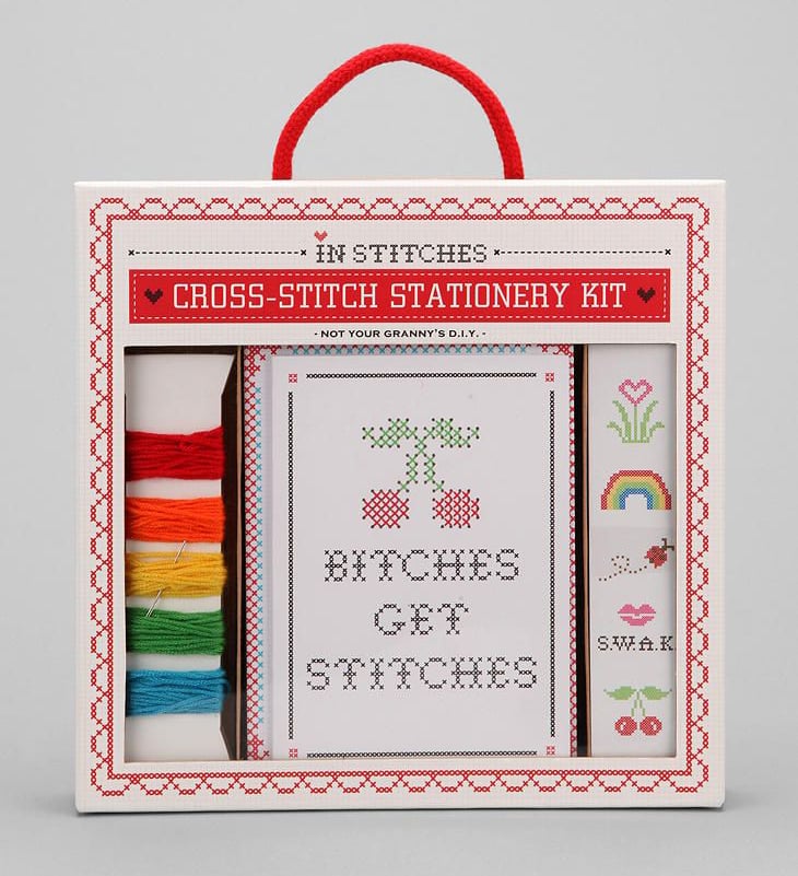 Send a sassy note with handmade flair using this cross-stitch stationery set ($20).