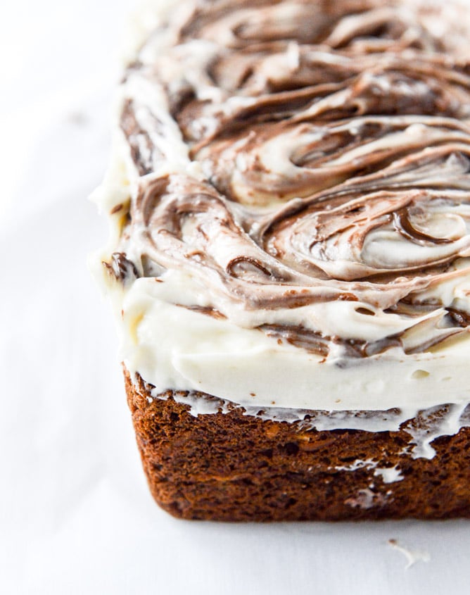 Carrot Cake Bread With Nutella Cream Cheese Frosting