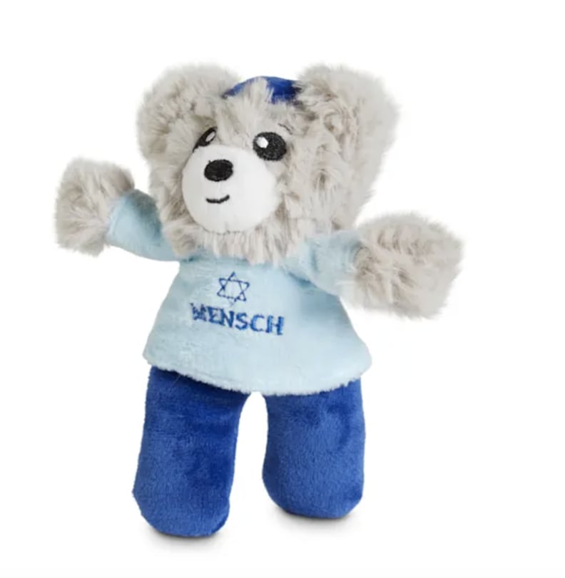 Holiday Tails Hanukkah Plush Flat Bear Dog Toy With Squeaker, Medium