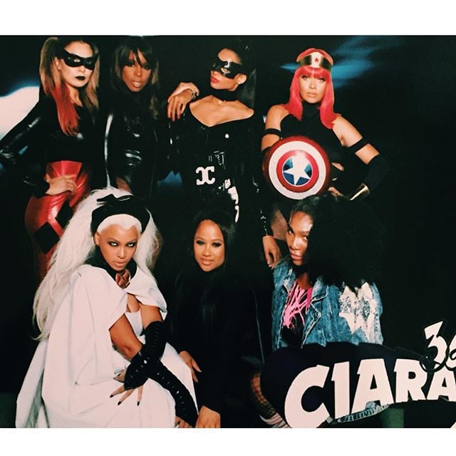 Kelly Rowland, Ciara, La La Anthony, Serena Williams, Beyoncé, and Friends as Superheroes
