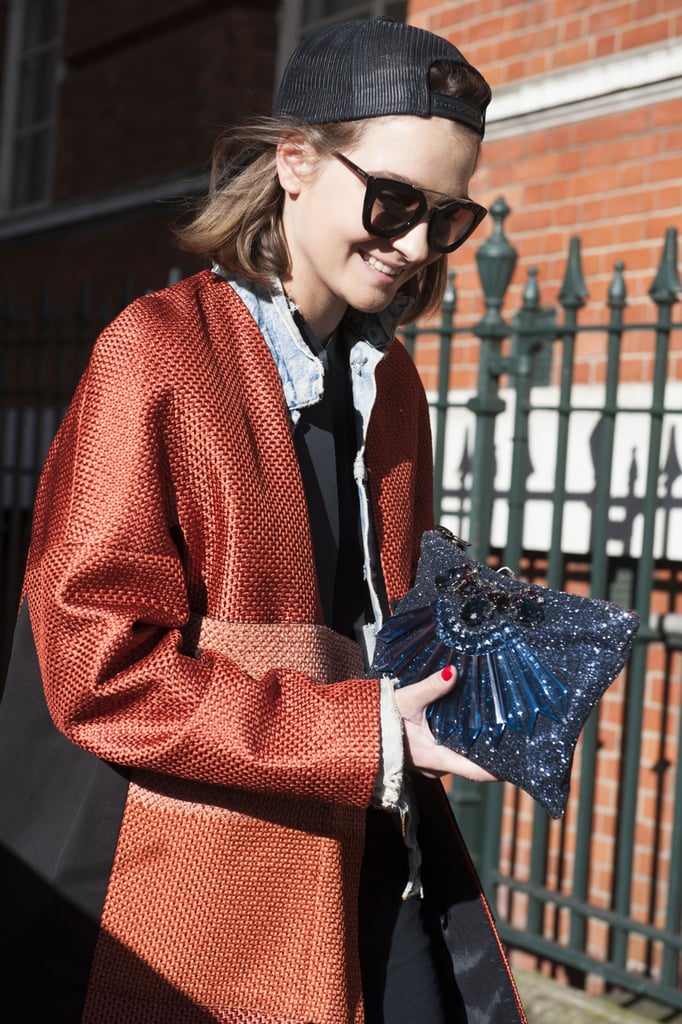 An all-star mix of add-ons, from the cap to the beaded clutch.