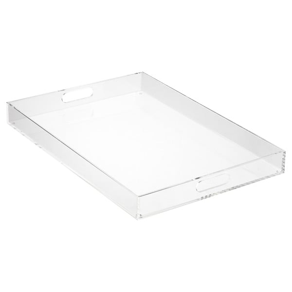 Rectangular Acrylic Serving Tray With Handles