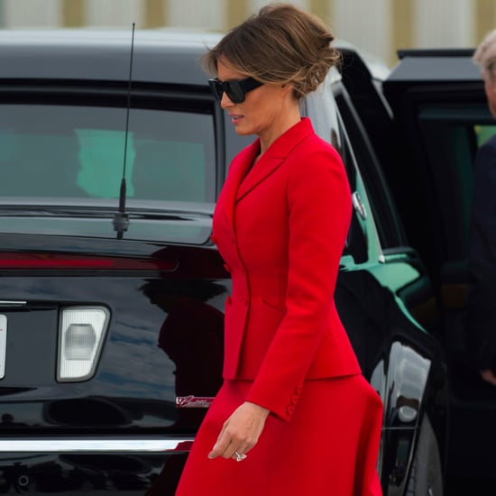 Melania Trump Wearing Red Dior Suit