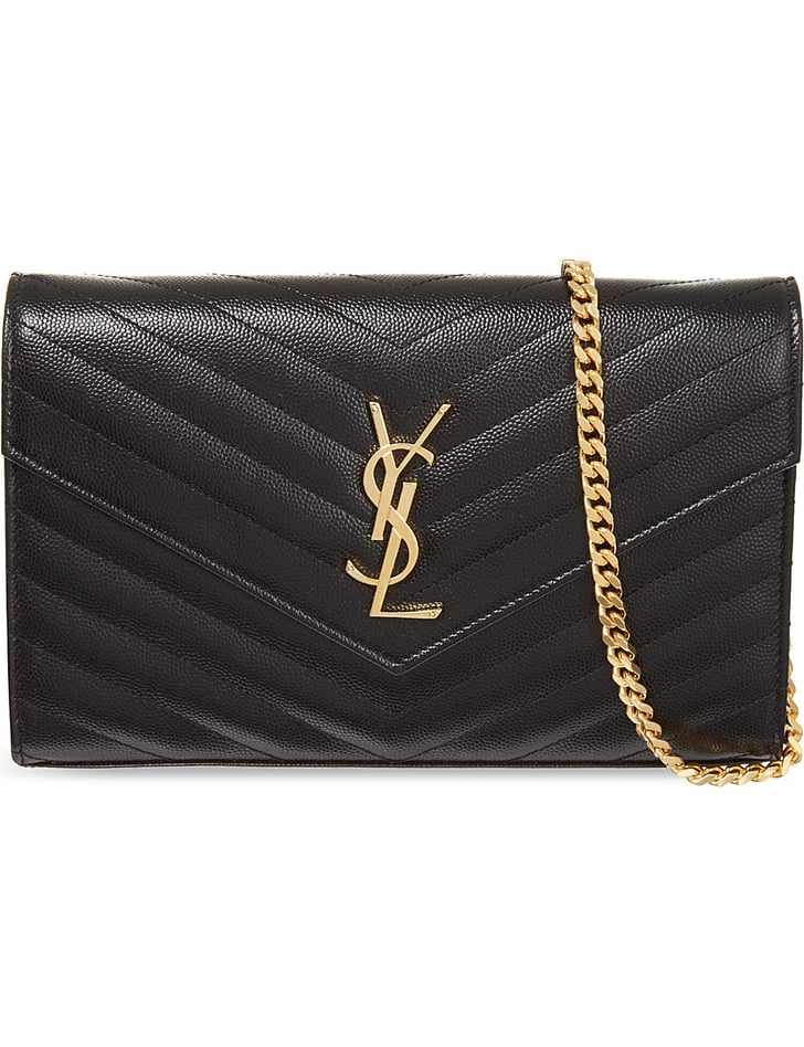 Saint Laurent Monogram Leather Bag | Jennifer Aniston Black Bag With ...