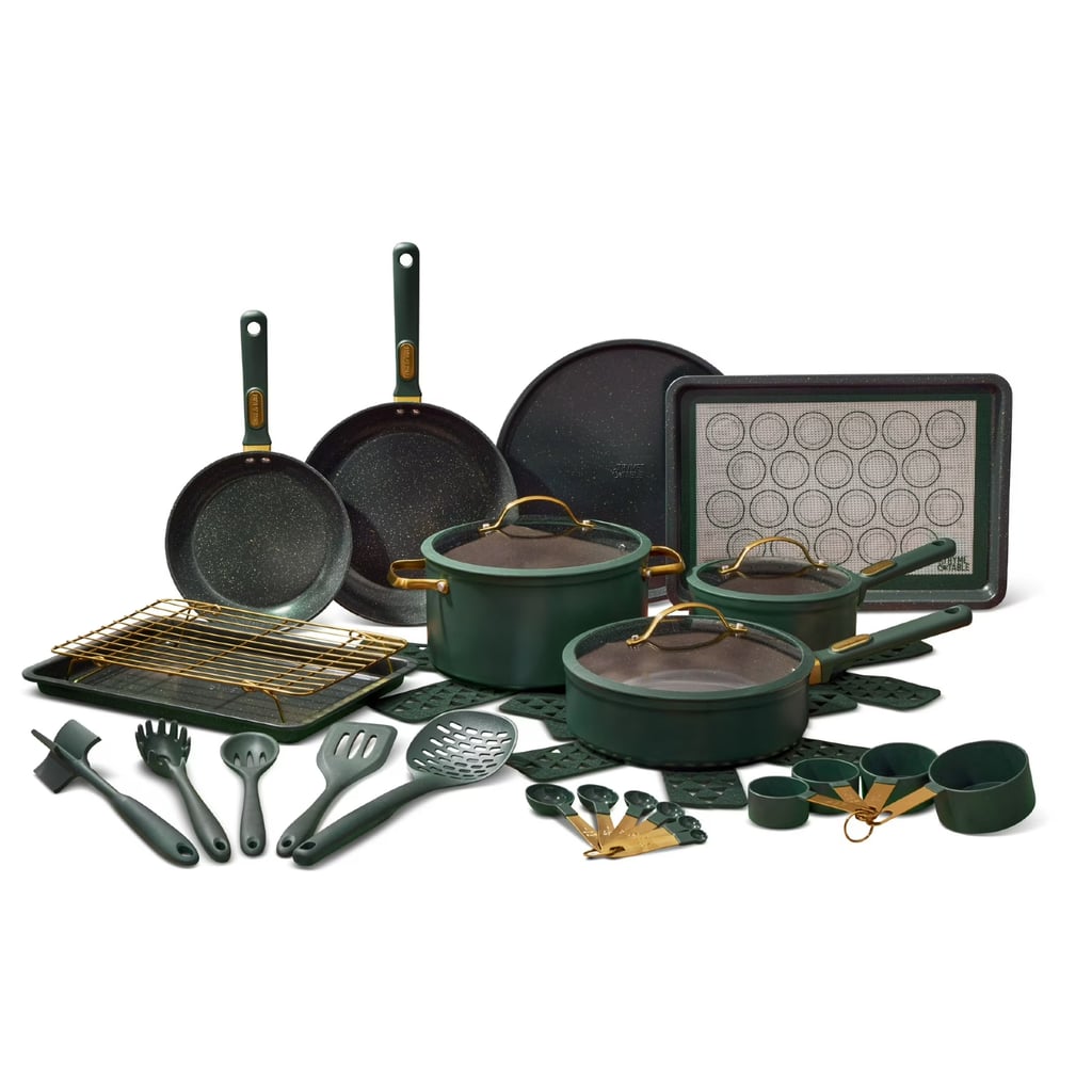 Thyme & Table 32-Piece Aluminum Cookware Set ($88, originally $189)
Not to be dramatic, but I'm kind of drooling over this aluminum cookware set. It comes with literally everything you could possibly need in the kitchen: pans, serving utensils, measuring cups, the whole deal. The matching pieces make it look so chic, and the nonstick finish is a major bonus. It also comes in taupe and black if you're more of a neutrals person.