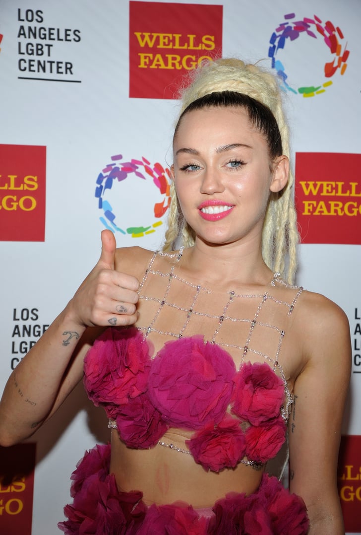 Miley Cyrus At The Lgbt Gala Vanguard Awards 2015 Pictures Popsugar 