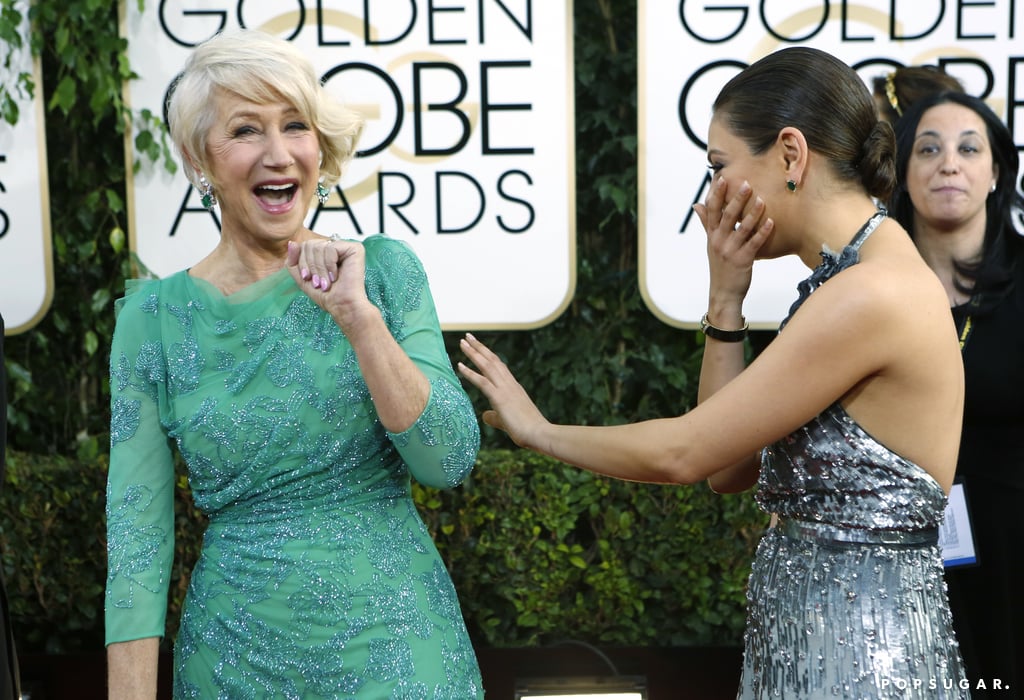 Something was seriously funny between Helen Mirren and Mila Kunis.
