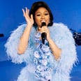 Jazmine Sullivan Calls Her '60s-Inspired Blue Feather Dress "Jazmine on Another Level"