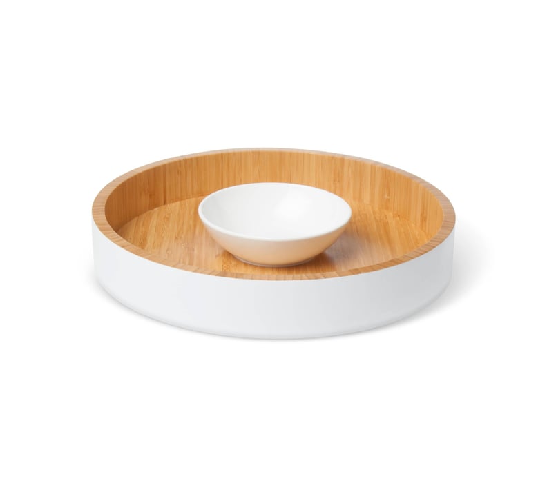 Bamboo and Melamine Chip and Dip Server White