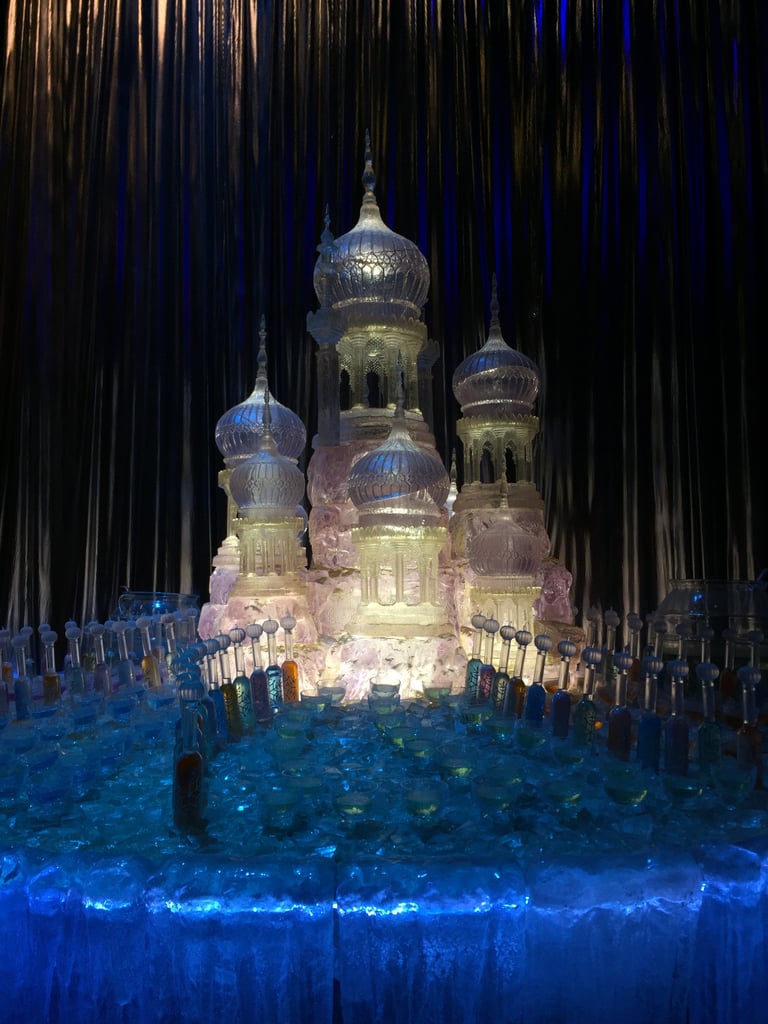 You're soon ushered into the next and biggest area of the studio tour, beginning with part of the set for the Yule Ball like this "ice" sculpture and cool, clear pumpkin juice bottles.