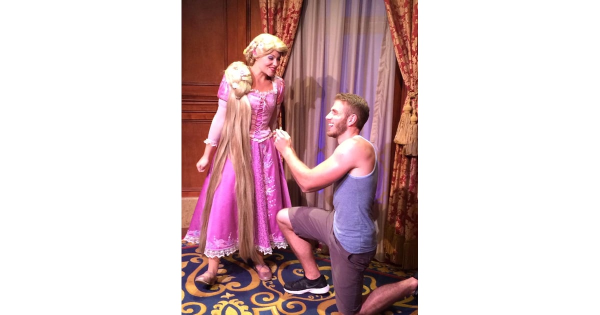 Rapunzel Guy Proposes To Disney Princesses At Disney World Popsugar 8066