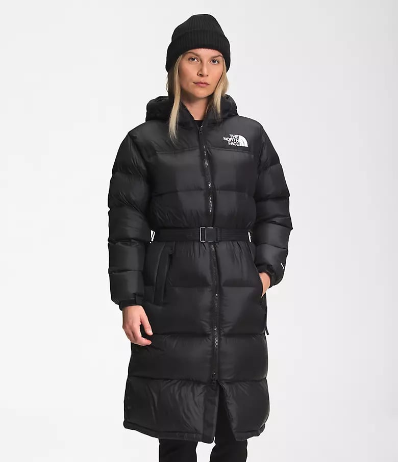 河豚外套:North Face Nuptse腰带长大衣