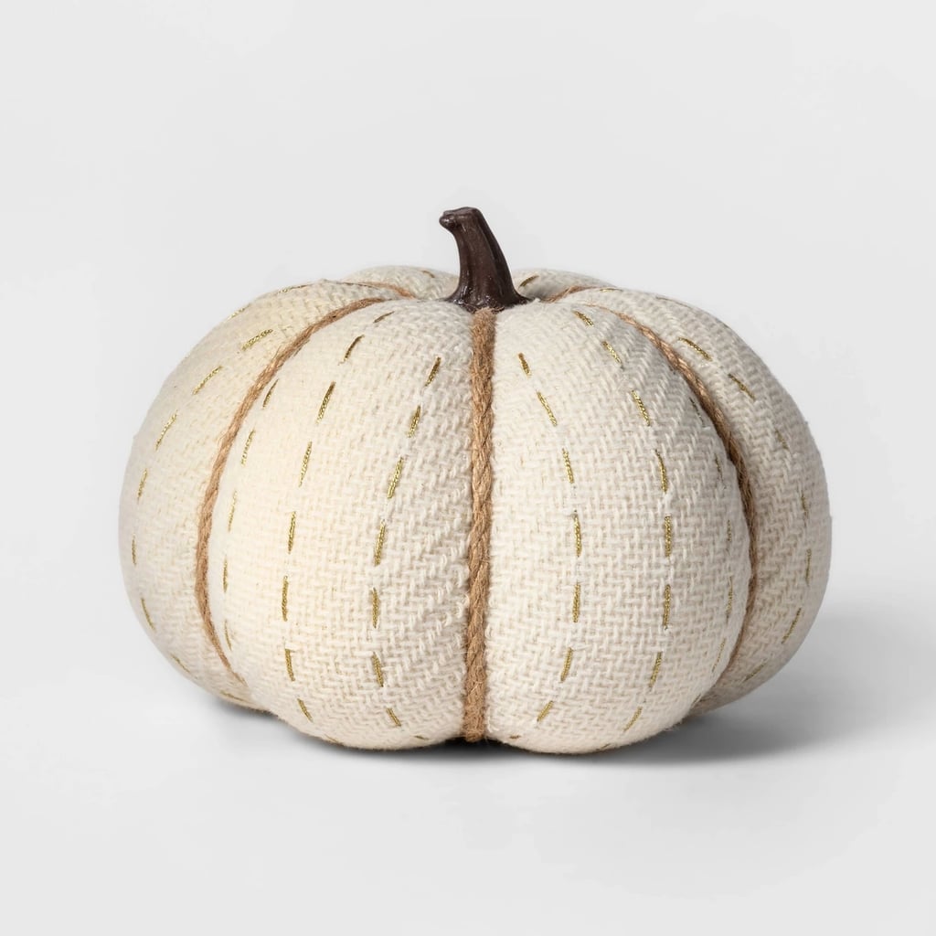 Knit White Pumpkin Halloween Decoration