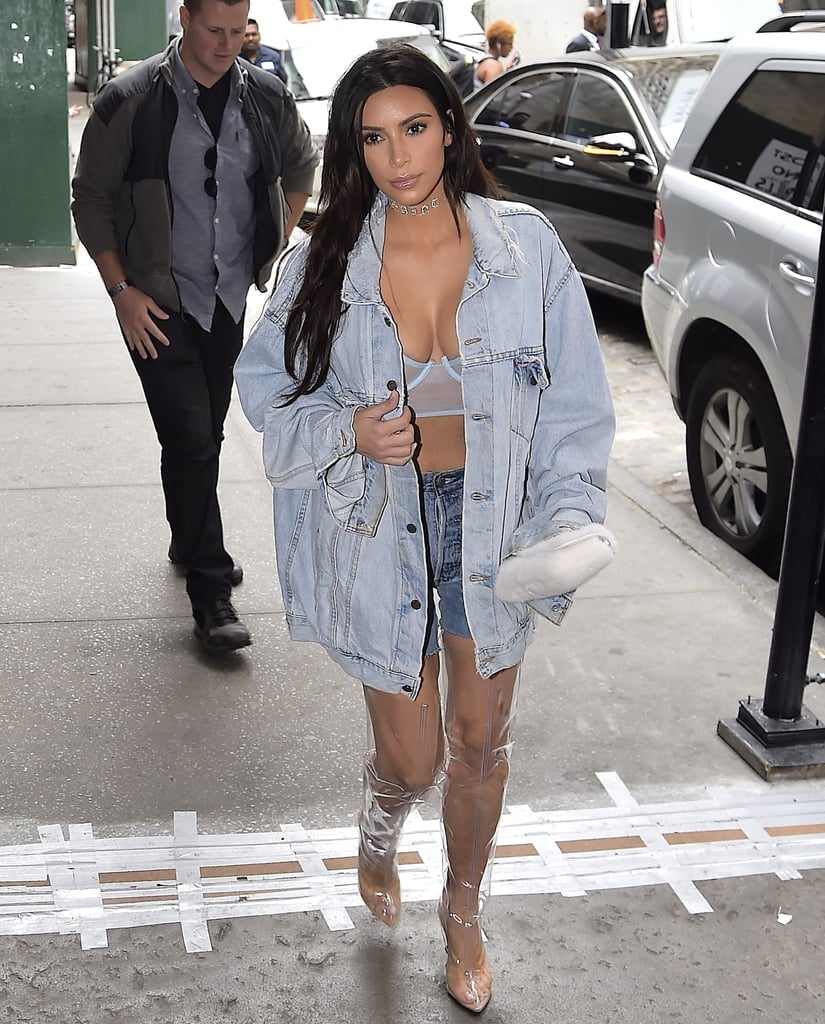 Kim Kardashian Wears See-Through Boots