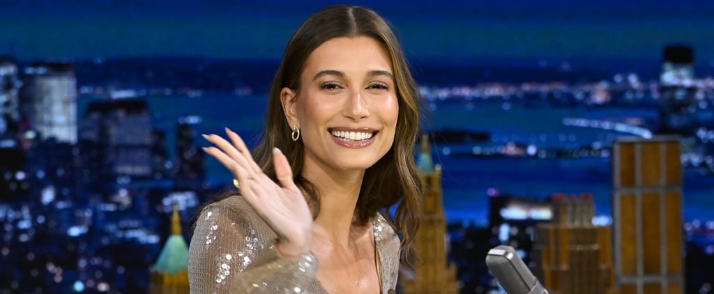 Hailey Bieber Looked Stunning in a Sequin Dress With a Plunging Keyhole Neckline