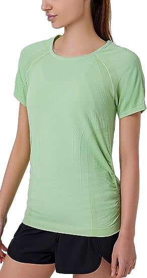 CRZ YOGA Women's Yoga Slim Fit Tops Seamless Longline Tank Crew Neck