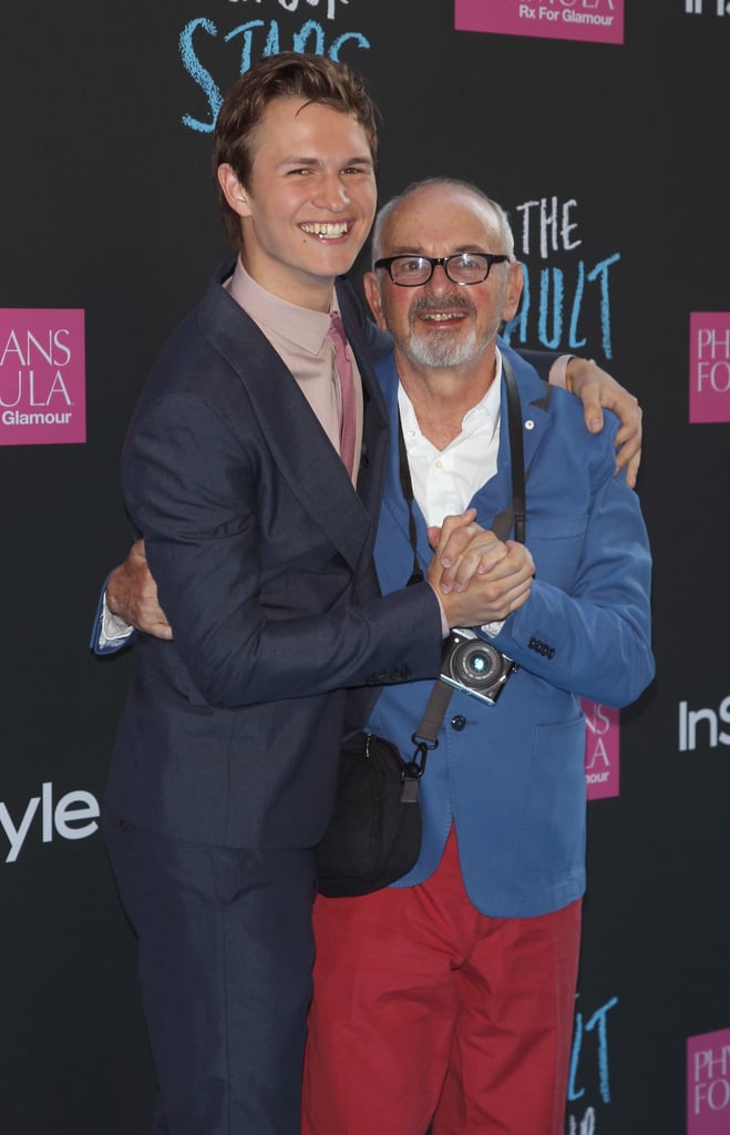 Ansel Elgort hugged and held hands with his dad, Arthur Elgort.