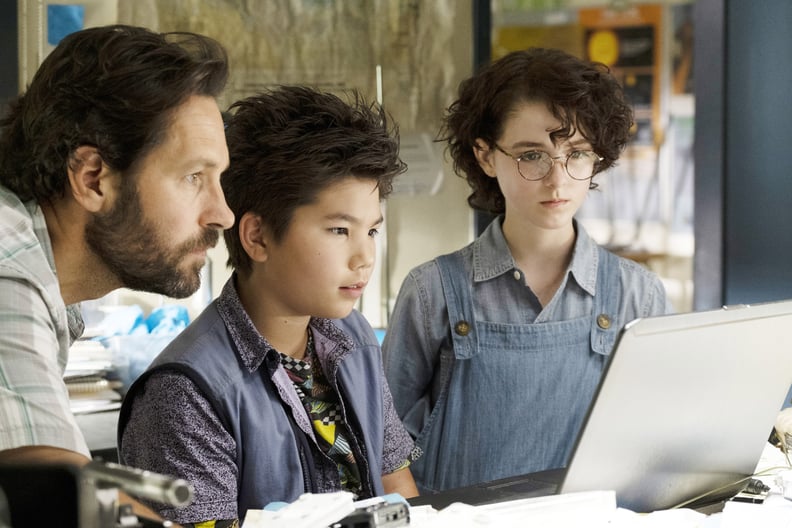 GHOSTBUSTERS: AFTERLIFE, from left: Paul Rudd, Logan Kim, Mckenna Grace, 2021. ph: Kimberley French /  Columbia Pictures / courtesy Everett Collection