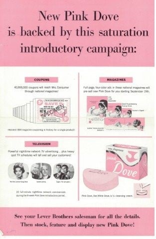 Dove Pink Beauty Bar Vintage Ad, 1962