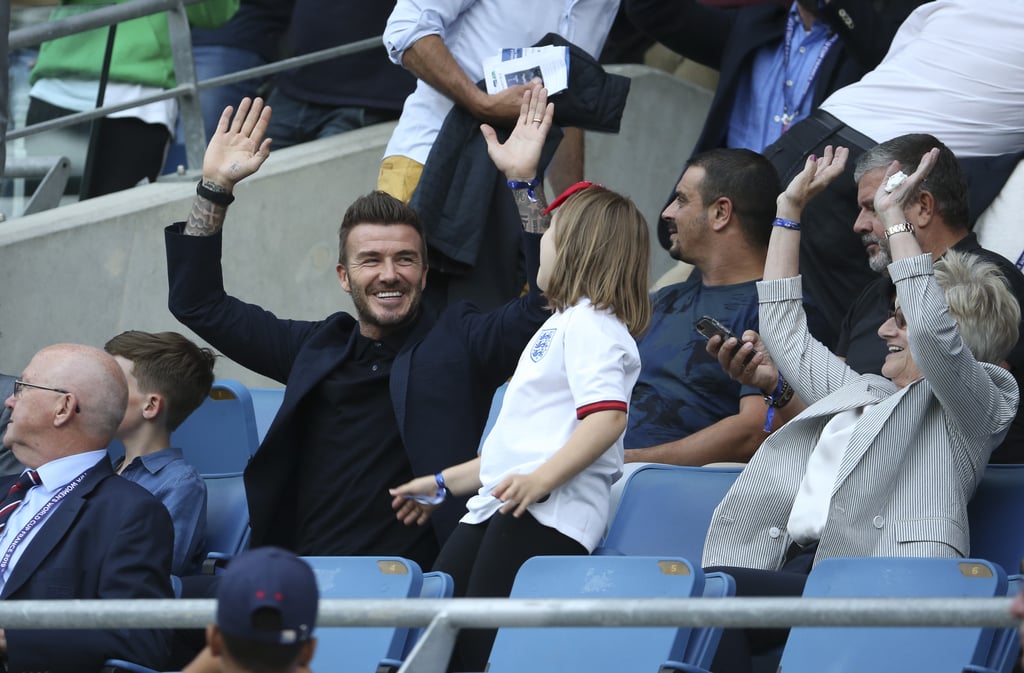 David Beckham and Harper at World Cup Pictures June 2019