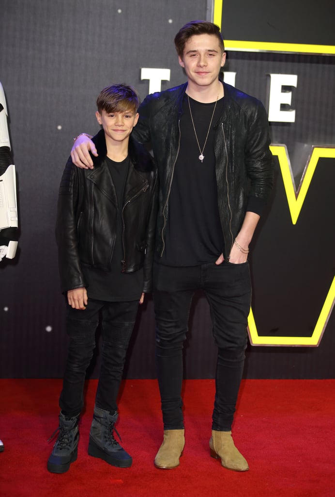 Brooklyn and Romeo Beckham at the UK Star Wars Premiere