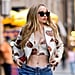 Dove Cameron Wearing Low-Rise Jeans and Moschino Top in NYC