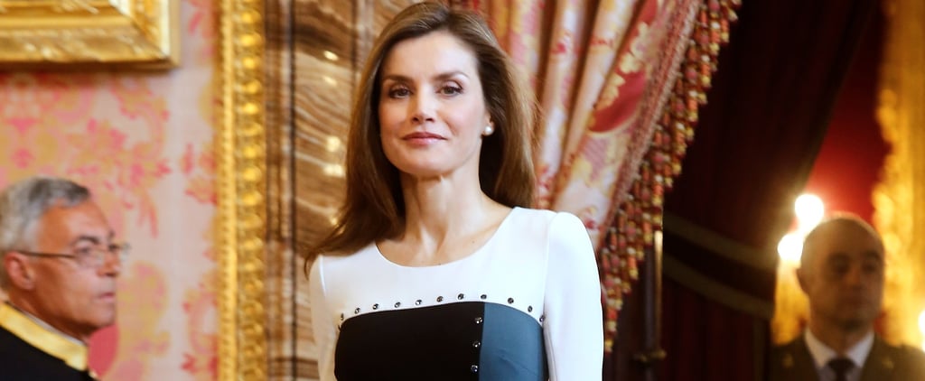 Queen Letizia's Colorblock Dress April 2017