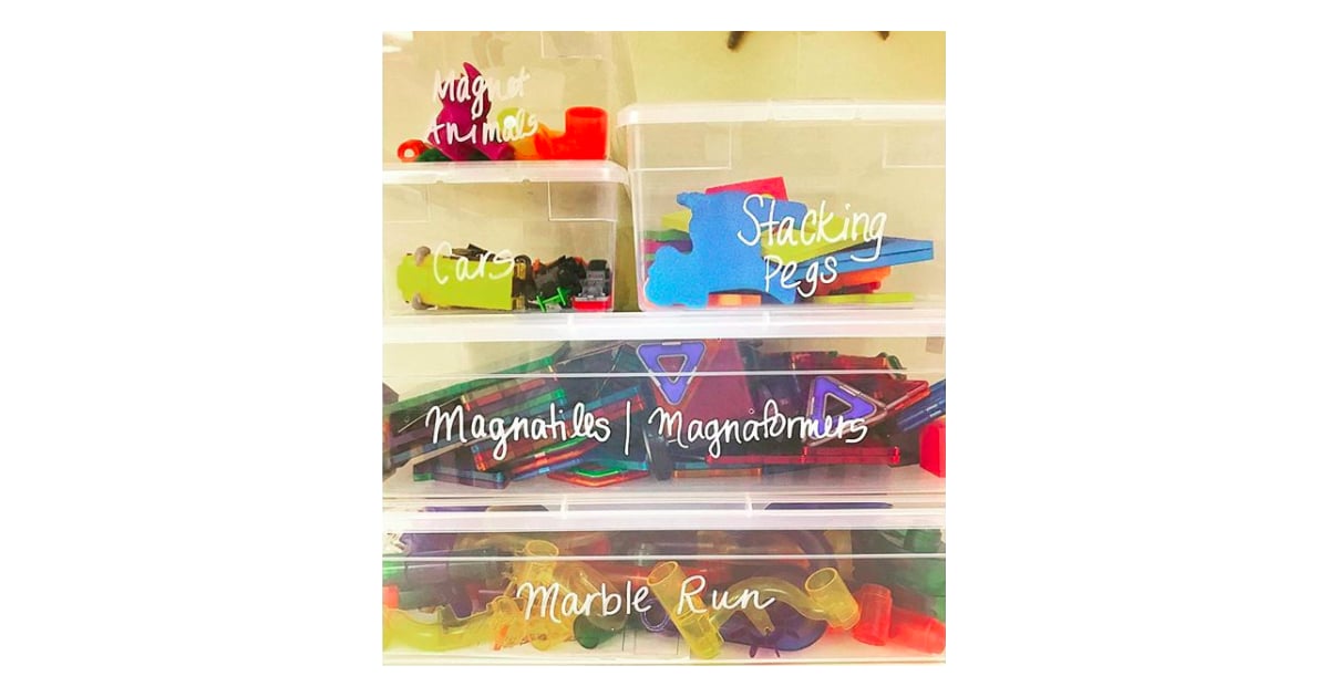 Label Plastic Bins With Dry Erase Markers Toy Storage Hacks