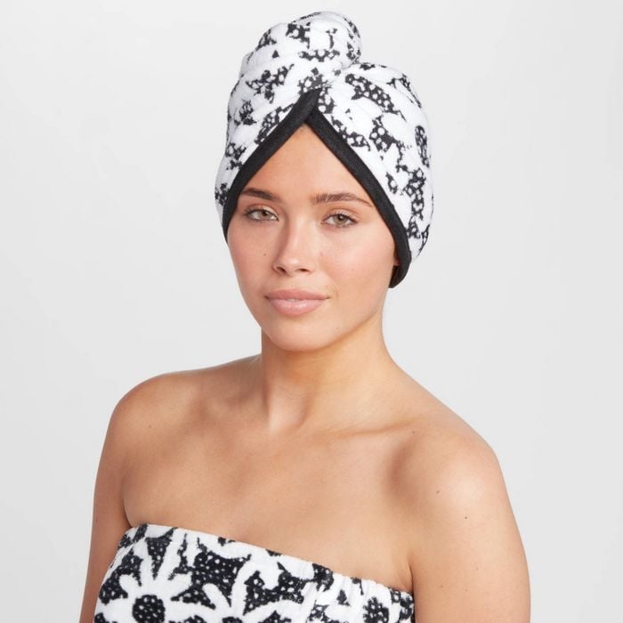 High-Contrast Chic: Room Essentials Bath Hair Wrap Set