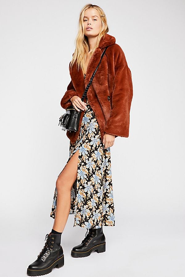 Free People Solid Kate Faux Fur Coat