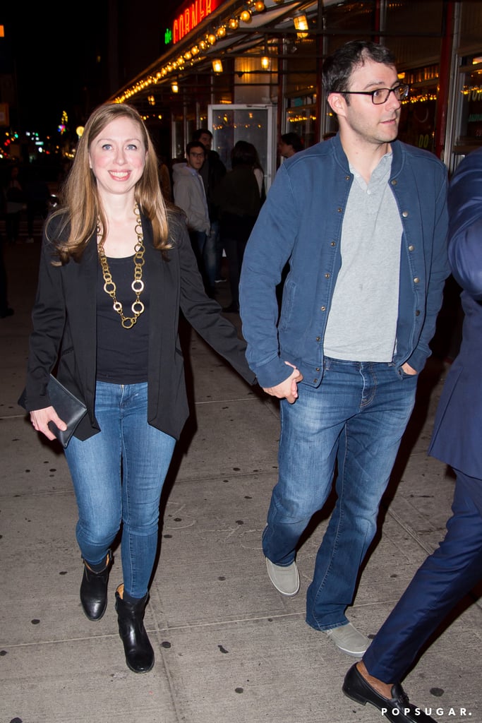 Matt Damon at Dinner With Emily Blunt and Chelsea Clinton