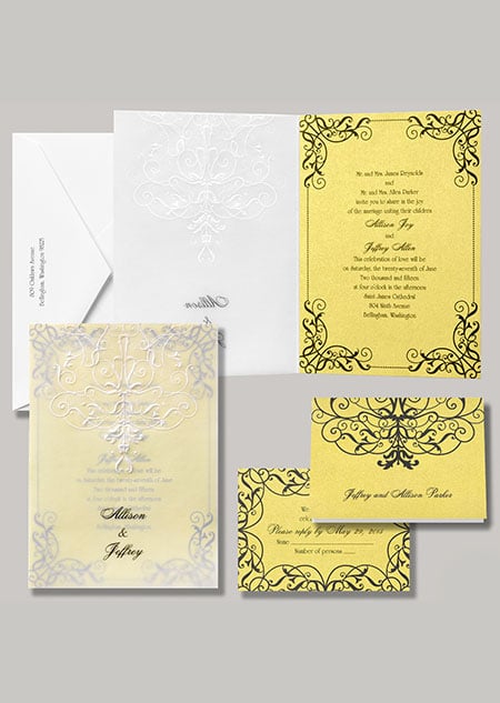 Belle stationery, titled "Love's Transformation," is just as grand as the Beast's castle.