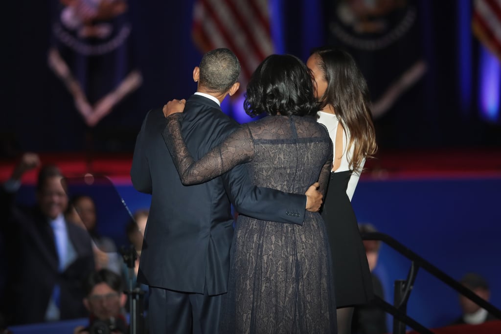 Michelle Obama Wearing Jason Wu Navy Dress