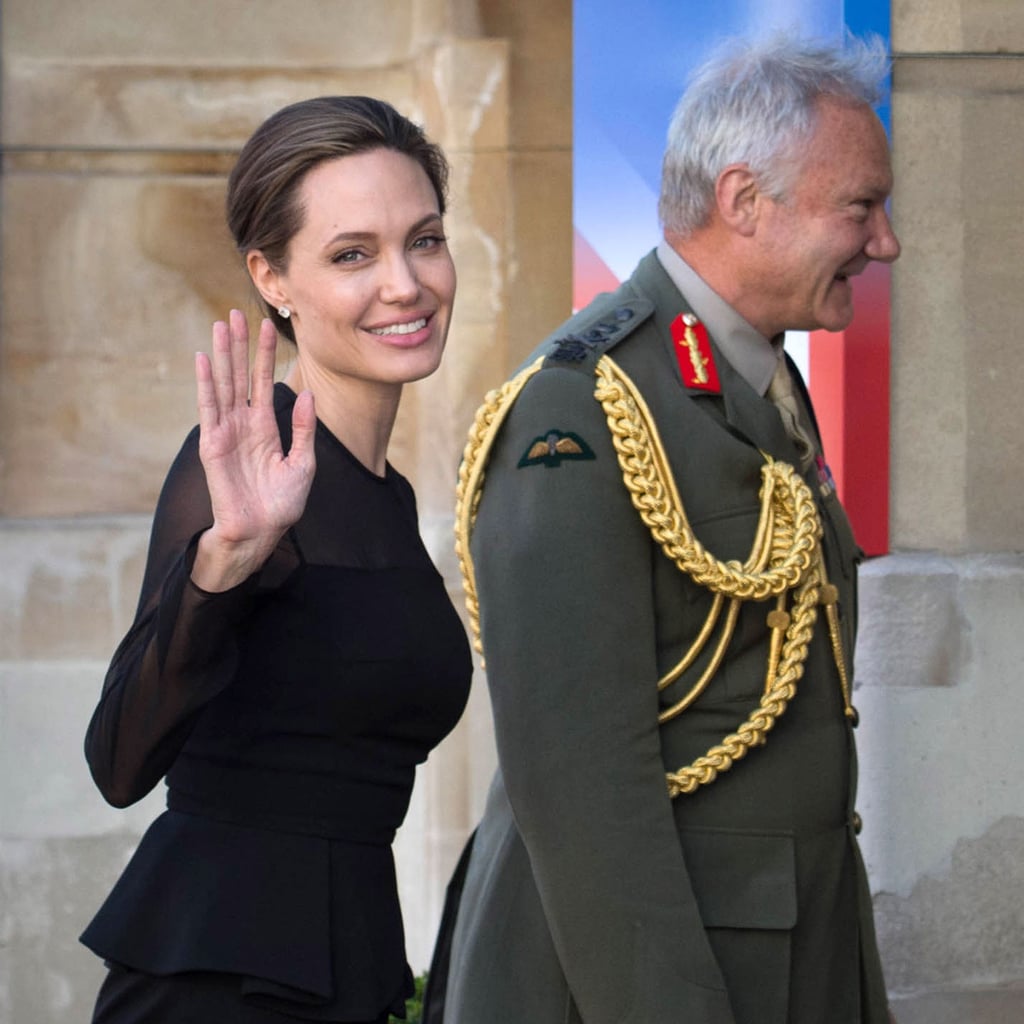 Angelina Jolie Wears Black Dress in London Sept. 2016