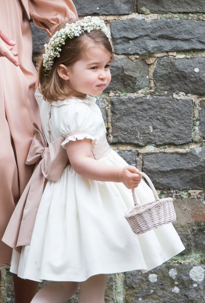 Just when we didn't think Princess Charlotte could get any cuter, she wore a little white dress and flower crown at Pippa Middleton's wedding in 2017.