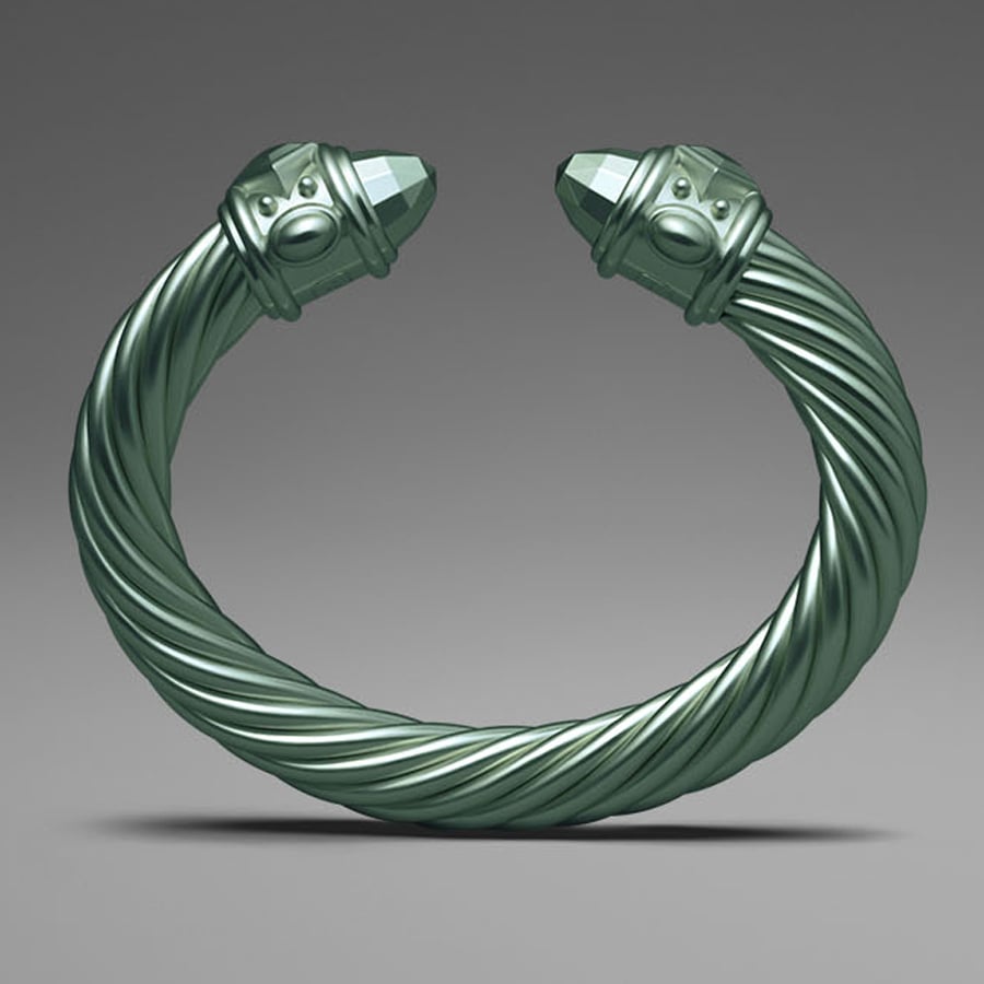 David Yurman Light Green Aluminum Cable Bracelet