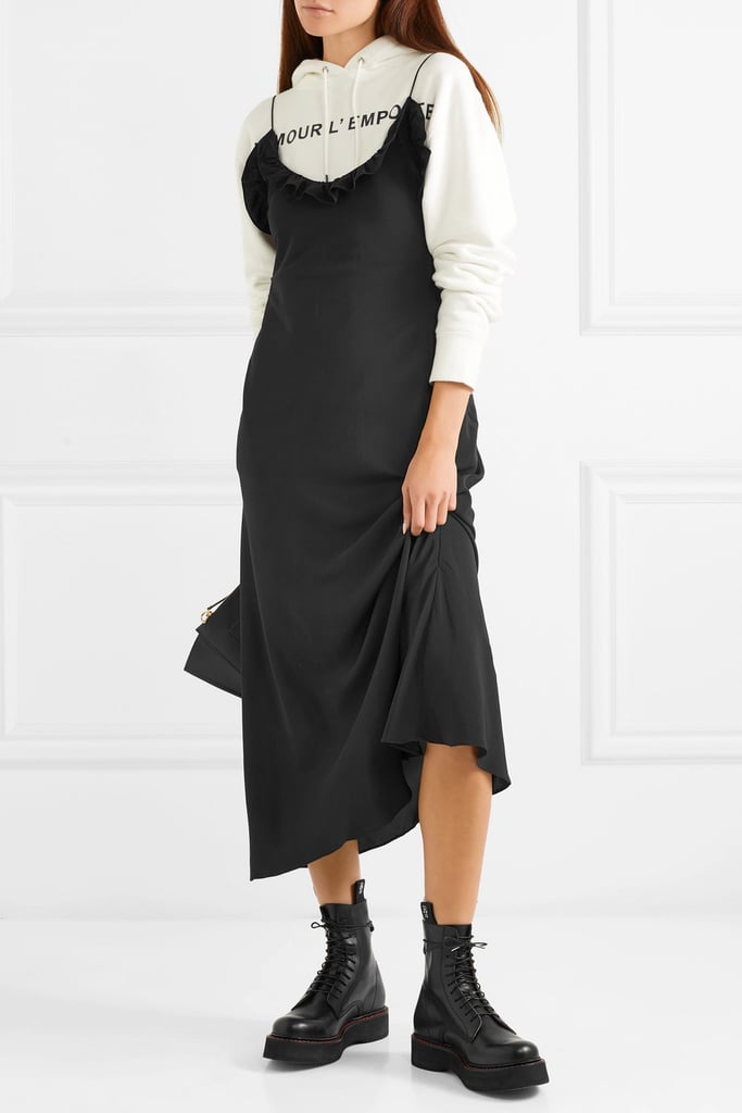 Les Rêveries Ruffled Silk Crepe de Chine Maxi Dress