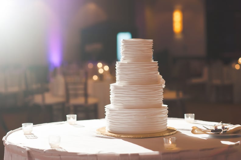 Wide-Angle Shot of Your Wedding Cake, Dramatically Lit