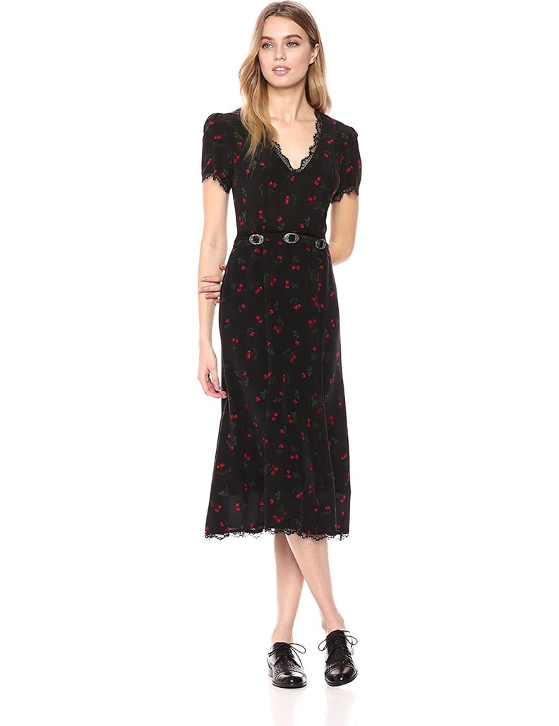 The Kooples Cherry Print Belted Long Dress