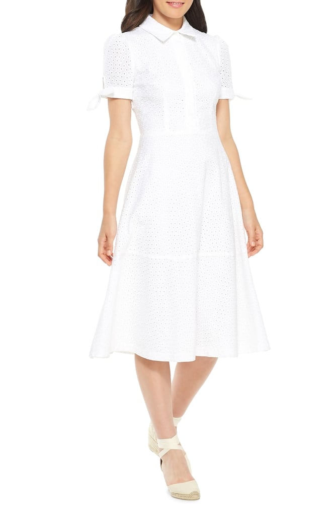 Gal Meets Glam Collection Judith Puff-Sleeve Cotton Eyelet Dress