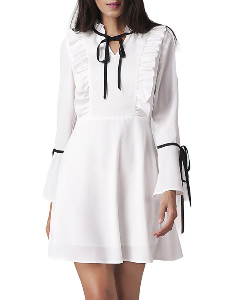 Maysika Bell-Sleeve Ruffle Dress