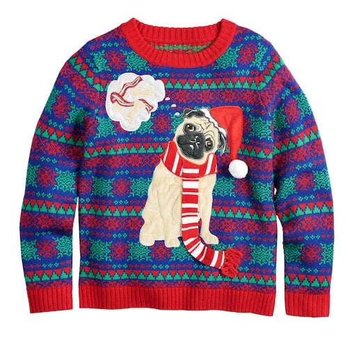 kids pug christmas jumper