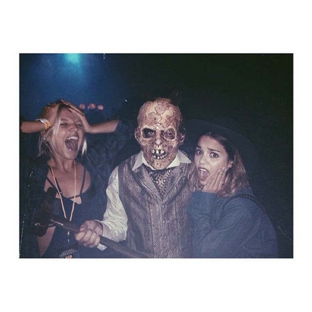 Vanessa Hudgens pretended to look scared next to a zombie.
Source: Instagram user vanessahudgens