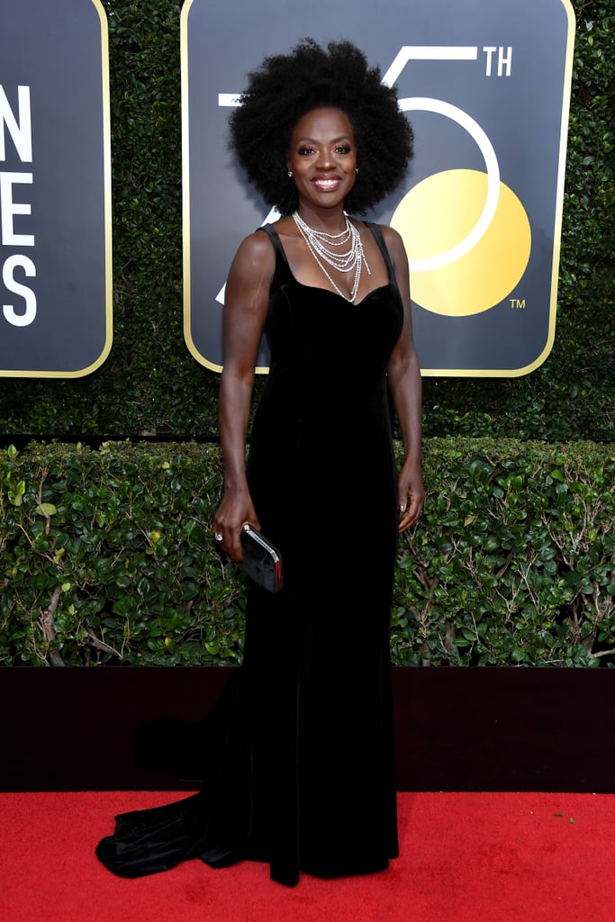 Viola Davis Natural Hair at the 2018 Golden Globes