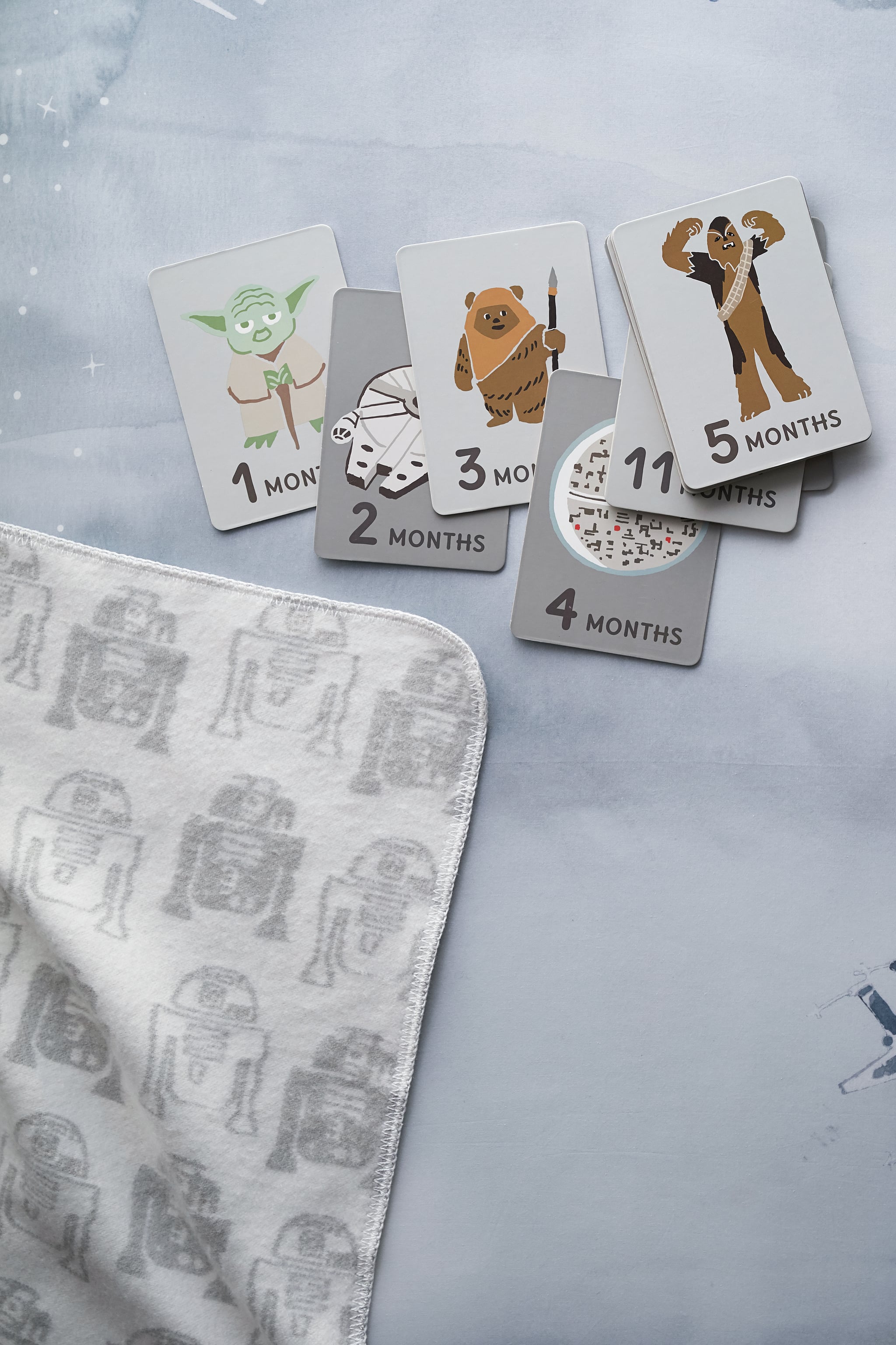 Star Wars Milestone Cards And Fuzzy Baby Blanket This Star Wars Collection From Pottery Barn Will Make You Scream
